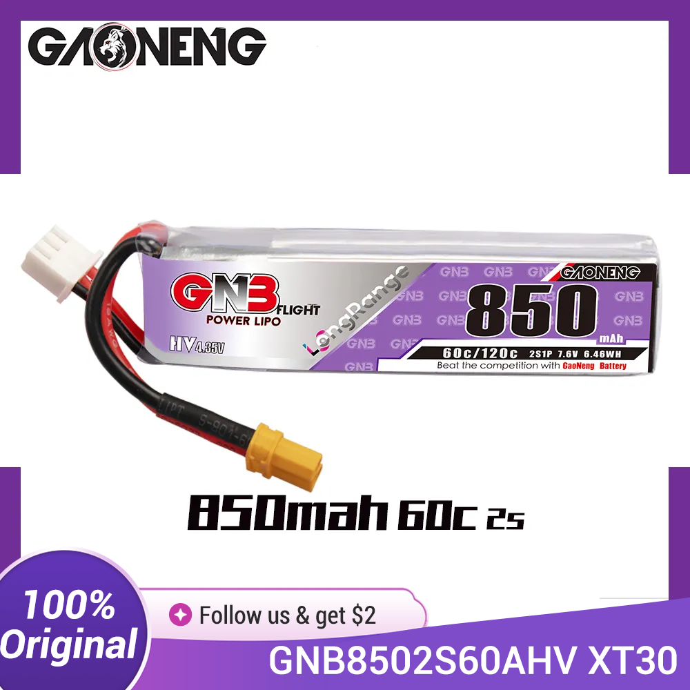 Drone Kit Racing - GAONENG GNB LiPo Batteria 850mAh 2S