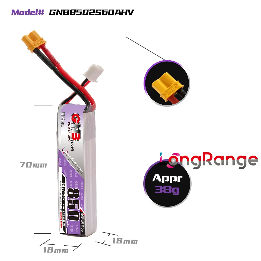 GAONENG GNB LiPo Batteria 850m - Drone Kit Racing recensione e prezzo